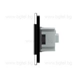 LIVOLO - ЧЕТВОРЕН КОНТАКТ СЪС СТЪКЛЕНА РАМКА - ЧЕРЕН - C7-SR/SR/SR/SR-12+4XC7C1EU-12