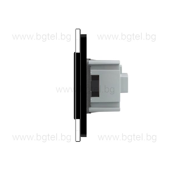 LIVOLO - ЧЕТВОРЕН КОНТАКТ СЪС СТЪКЛЕНА РАМКА - ЧЕРЕН - C7-SR/SR/SR/SR-12+4XC7C1EU-12