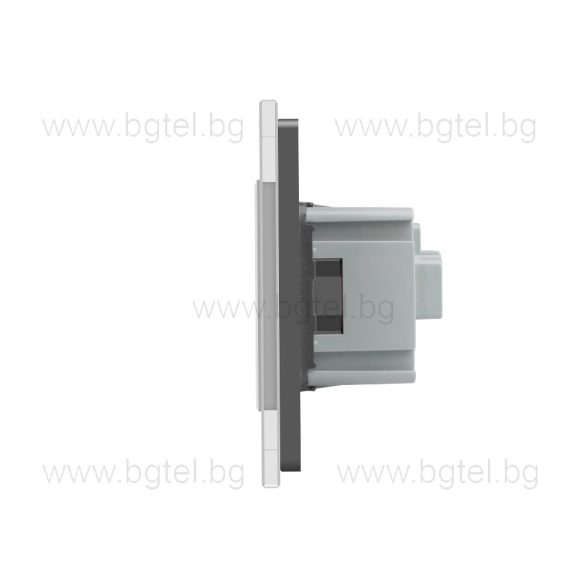 LIVOLO - ПЕТОРЕН КОНТАКТ СЪС СТЪКЛЕНА РАМКА - СИВ - C7-SR/SR/SR/SR/SR-15+5xC7C1EU-15