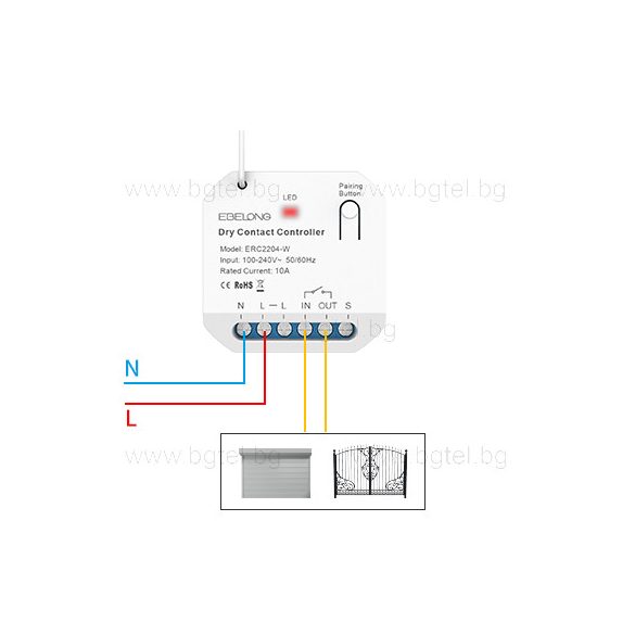 БЕЗЖИЧЕН 433MHz RF SMART КОНТРОЛЕР EBELONG ERC2204