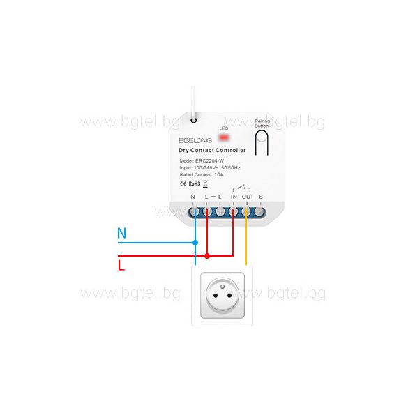 БЕЗЖИЧЕН 433MHz RF SMART КОНТРОЛЕР EBELONG ERC2204