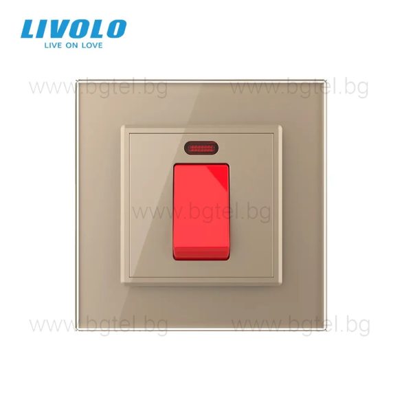 МЕХАНИЧЕН КЛЮЧ ЗА БОЙЛЕР 20А С КРИСТАЛНА РАМКА - ЗЛАТИСТ - FCMKV20A-2AP+SR-13