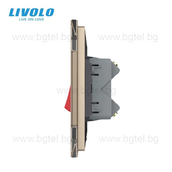 МЕХАНИЧЕН КЛЮЧ ЗА БОЙЛЕР 20А С КРИСТАЛНА РАМКА - ЗЛАТИСТ - FCMKV20A-2AP+SR-13