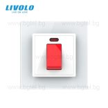 МЕХАНИЧЕН КЛЮЧ ЗА БОЙЛЕР 20А С КРИСТАЛНА РАМКА - БЯЛ - FCMKV20A-2WP+SR-11