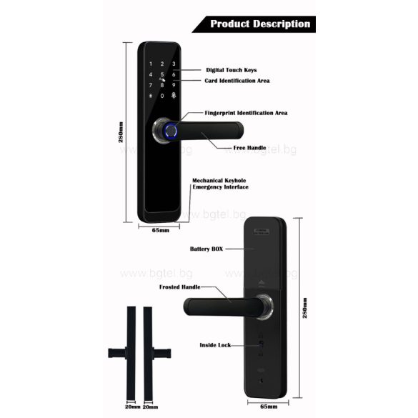 TTLock СМАРТ БРАВА ЗА ДЪРВЕНИ ИЛИ МЕТАЛНИ ВРАТИ