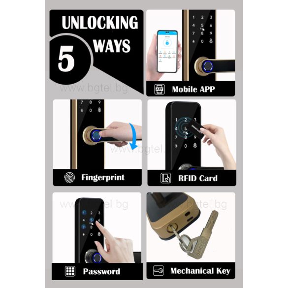 TTLock СМАРТ БРАВА ЗА ДЪРВЕНИ ИЛИ МЕТАЛНИ ВРАТИ