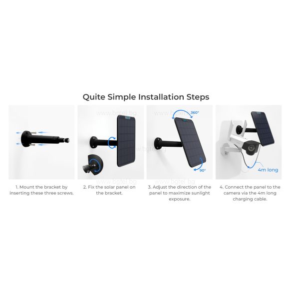 СЛЪНЧЕВ ПАНЕЛ 2 ЗА КАМЕРИ С БАТЕРИИ - ЧЕРЕН