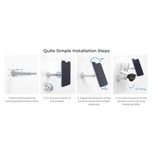 СЛЪНЧЕВ ПАНЕЛ 2 ЗА КАМЕРИ С БАТЕРИИ - БЯЛ