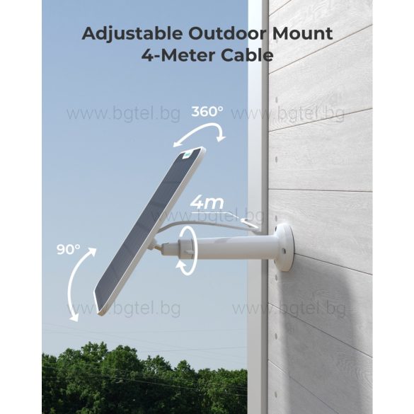 СЛЪНЧЕВ ПАНЕЛ 2 ЗА КАМЕРИ С БАТЕРИИ - БЯЛ