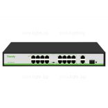 TC-P3S019 19 портов PoE суич (16*10/100M POE ports + 2* 1000M Ethernet Uplink ports +1*1000M SFP Port)