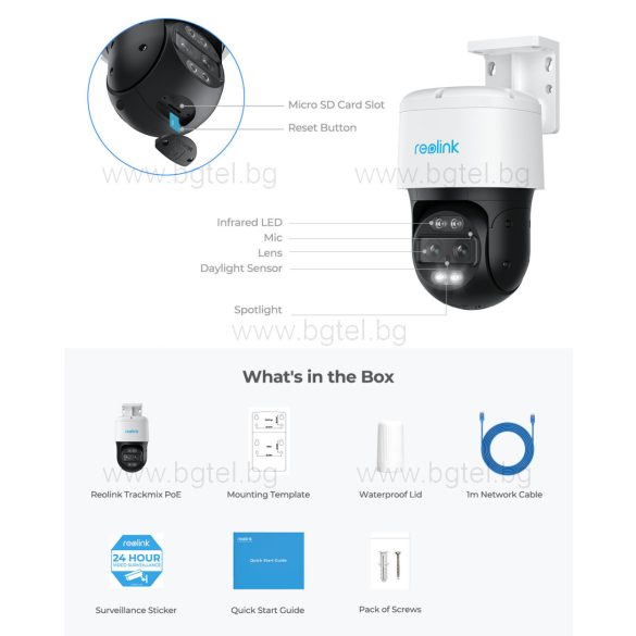 TrackMix P760 / TrackMIX PoE - 4K (8MP) PoE панорамна (DUAL Lens) PTZ IP камера