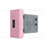 МЕХАНИЗЪМ ЕДИНИЧЕН USB МОДУЛ 1/2 -  РОЗОВ - LIVOLO VL-C7-1USB-17