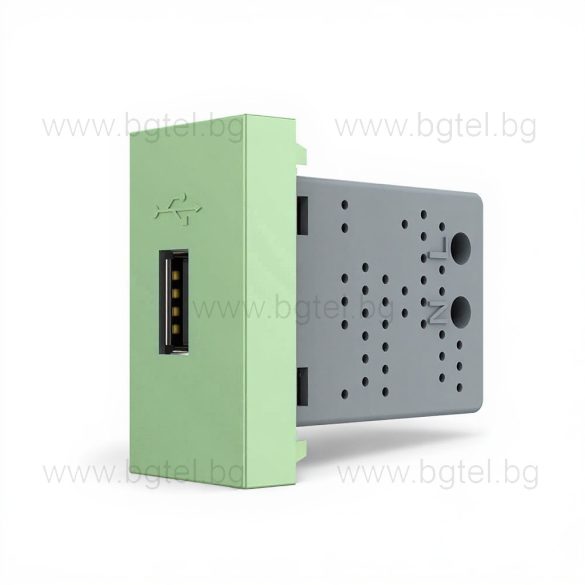 МЕХАНИЗЪМ ЕДИНИЧЕН USB МОДУЛ 1/2 - ЗЕЛЕН - LIVOLO VL-C7-1USB-18