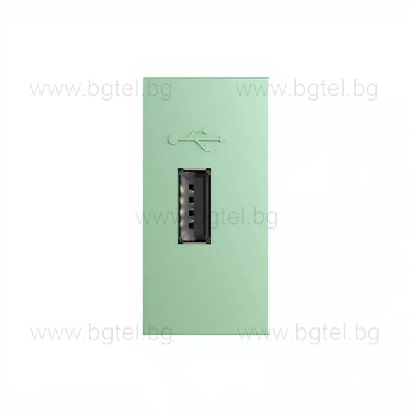 МЕХАНИЗЪМ ЕДИНИЧЕН USB МОДУЛ 1/2 - ЗЕЛЕН - LIVOLO VL-C7-1USB-18