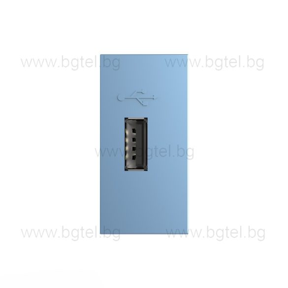 МЕХАНИЗЪМ ЕДИНИЧЕН USB МОДУЛ 1/2 - СИН - LIVOLO VL-C7-1USB-19