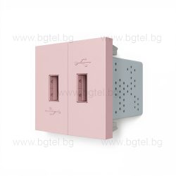   МЕХАНИЗЪМ ДВОЕН USB МОДУЛ РОЗОВ - LIVOLO VL-C7-2USB-17