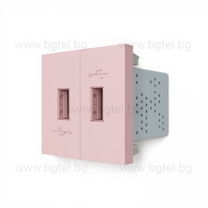 МЕХАНИЗЪМ ДВОЕН USB МОДУЛ РОЗОВ - LIVOLO VL-C7-2USB-17