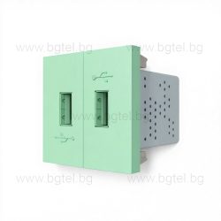   МЕХАНИЗЪМ ДВОЕН USB МОДУЛ ЗЕЛЕН - LIVOLO VL-C7-2USB-18