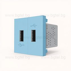   МЕХАНИЗЪМ ДВОЕН USB МОДУЛ СИН - LIVOLO VL-C7-2USB-19