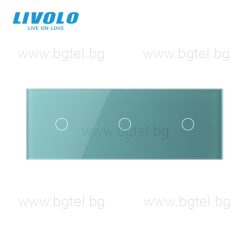  LIVOLO КРИСТАЛЕН ПАНЕЛ ЗА ТРИ ЕДИНИЧНИ СЕНЗОРНИ КЛЮЧА - ЗЕЛЕН - VL-C7-C1/C1/C1-18