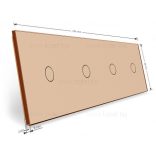 LIVOLO КРИСТАЛЕН ПАНЕЛ ЗА ЧЕТИРИ ЕДИНИЧНИ СЕНЗОРНИ КЛЮЧА 1+1+1+1 - ЗЛАТЕН - VL-C7-C1/C1/C1/C1-13