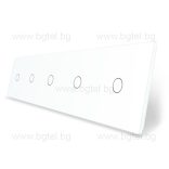 LIVOLO КРИСТАЛЕН ПАНЕЛ ЗА ПЕТ ЕДИНИЧНИ СЕНЗОРНИ КЛЮЧА 1+1+1+1+1 - БЯЛ - VL-C7-C1/C1/C1/C1/C1-11