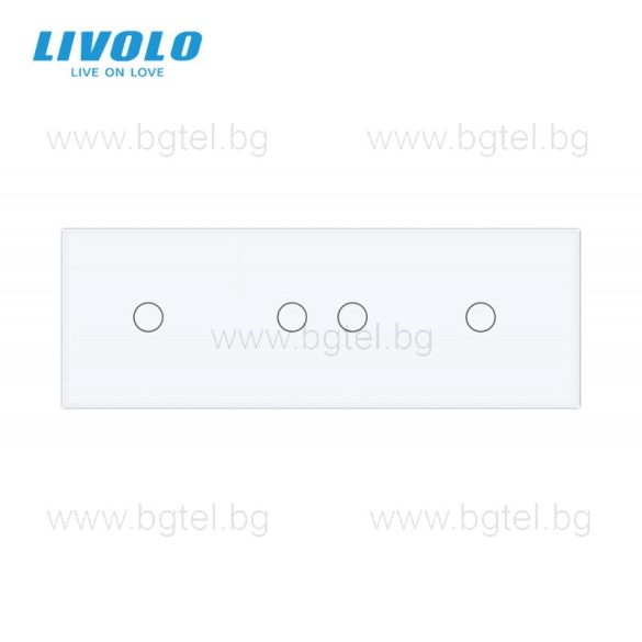 LIVOLO КРИСТАЛЕН ПАНЕЛ ЗА ЕДИНИЧЕН ДВОЕН И ЕДИНИЧЕН СЕНЗОРНИ КЛЮЧА 1+2+1 - БЯЛ - VL-C7-C1/C2/C1-11