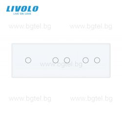   LIVOLO КРИСТАЛЕН ПАНЕЛ ЗА ЕДИН ЕДИНИЧЕН И ДВА ДВОЙНИ СЕНЗОРНИ КЛЮЧА 1+2+2 - БЯЛ - VL-C7-C1/C2/C2-11
