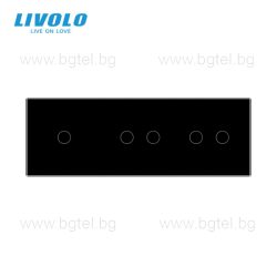   LIVOLO КРИСТАЛЕН ПАНЕЛ ЗА ЕДИН ЕДИНИЧЕН И ДВА ДВОЙНИ СЕНЗОРНИ КЛЮЧА 1+2+2 - ЧЕРЕН - VL-C7-C1/C2/C2-12