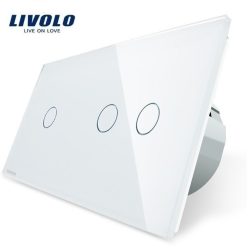   LIVOLO - ЕДИНИЧЕН И ДВОЕН КЛЮЧ В ОБЩ КРИСТАЛЕН ПАНЕЛ - БЯЛ VL-C7-C2/C1-11+C701+C702