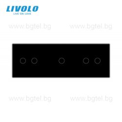   LIVOLO КРИСТАЛЕН ПАНЕЛ ЗА ЕДИН ДВОЕН ЕДИН ЕДИНИЧЕН И ЕДИН ДВОЕН СЕНЗОРНИ КЛЮЧА 2+1+2 - ЧЕРЕН - VL-C7-C2/C1/C2-12