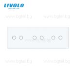 LIVOLO КРИСТАЛЕН ПАНЕЛ ЗА ТРИ ДВОЙНИ СЕНЗОРНИ КЛЮЧА 2+2+2 - БЯЛ - VL-C7-C2/C2/C2-11