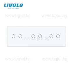   LIVOLO КРИСТАЛЕН ПАНЕЛ ЗА ТРИ ДВОЙНИ СЕНЗОРНИ КЛЮЧА 2+2+2 - БЯЛ - VL-C7-C2/C2/C2-11