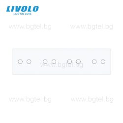   LIVOLO КРИСТАЛЕН ПАНЕЛ ЗА ЧЕТИРИ ДВОЙНИ СЕНЗОРНИ КЛЮЧА 2+2+2+2 - БЯЛ - VL-C7-C2/C2/C2/C2-11
