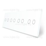 LIVOLO КРИСТАЛЕН ПАНЕЛ ЗА ЧЕТИРИ ДВОЙНИ СЕНЗОРНИ КЛЮЧА 2+2+2+2 - БЯЛ - VL-C7-C2/C2/C2/C2-11