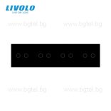 LIVOLO КРИСТАЛЕН ПАНЕЛ ЗА ЧЕТИРИ ДВОЙНИ СЕНЗОРНИ КЛЮЧА 2+2+2+2 - ЧЕРЕН - VL-C7-C2/C2/C2/C2-12