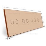 LIVOLO КРИСТАЛЕН ПАНЕЛ ЗА ЧЕТИРИ ДВОЙНИ СЕНЗОРНИ КЛЮЧА 2+2+2+2 - ЗЛАТЕН - VL-C7-C2/C2/C2/C2-13