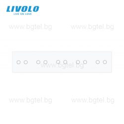   LIVOLO КРИСТАЛЕН ПАНЕЛ ЗА ПЕТ ДВОЙНИ СЕНЗОРНИ КЛЮЧА 2+2+2+2+2 - БЯЛ - VL-C7-C2/C2/C2/C2/C2-11