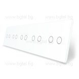 LIVOLO КРИСТАЛЕН ПАНЕЛ ЗА ПЕТ ДВОЙНИ СЕНЗОРНИ КЛЮЧА 2+2+2+2+2 - БЯЛ - VL-C7-C2/C2/C2/C2/C2-11