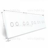 LIVOLO КРИСТАЛЕН ПАНЕЛ ЗА ПЕТ ДВОЙНИ СЕНЗОРНИ КЛЮЧА 2+2+2+2+2 - БЯЛ - VL-C7-C2/C2/C2/C2/C2-11