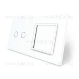 ДВОЙНА КРИСТАЛНА РАМКА ЗА ДВОЕН СЕНЗОРЕН КЛЮЧ И МЕХАНИЗЪМ LIVOLO - БЯЛА - VL-C7-C2/SR-11