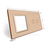 ДВОЙНА КРИСТАЛНА РАМКА ЗА ДВОЕН СЕНЗОРЕН КЛЮЧ И МЕХАНИЗЪМ LIVOLO - ЗЛАТНА - VL-C7-C2/SR-13