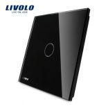 LIVOLO ЕДИНИЧЕН СЕНЗОРЕН КЛЮЧ С КРИСТАЛЕН ПАНЕЛ ЧЕРЕН - VL-C7-C701+C1-12