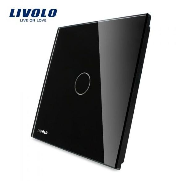 LIVOLO ЕДИНИЧЕН СЕНЗОРЕН КЛЮЧ С КРИСТАЛЕН ПАНЕЛ ЧЕРЕН - VL-C7-C701+C1-12