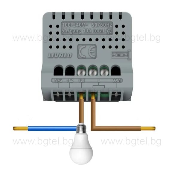 Сензорен механизъм за димер LIVOLO VL-C7-C701D/VL-FC1D2-2GS22