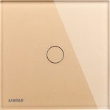 LIVOLO ЕДИНИЧЕН СЕНЗОРЕН КЛЮЧ ДЕВИАТОР/КРЪСТАТ С КРИСТАЛЕН ПАНЕЛ И ДИСТАНЦИОНЕН КОНТРОЛ - ЗЛАТЕН VL-C7-C701SR+C1-13