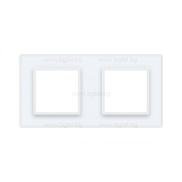 КРИСТАЛНА РАМКА ЗА ДВА МЕХАНИЗМА LIVOLO - БЯЛА - VL-C7-SR/SR-11