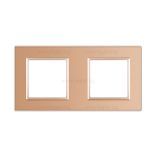 КРИСТАЛНА РАМКА ЗА ДВА МЕХАНИЗМА LIVOLO - ЗЛАТНА - VL-C7-SR/SR-13