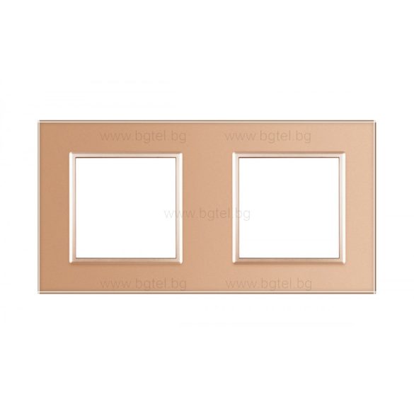 КРИСТАЛНА РАМКА ЗА ДВА МЕХАНИЗМА LIVOLO - ЗЛАТНА - VL-C7-SR/SR-13