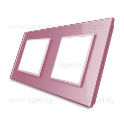   КРИСТАЛНА РАМКА ЗА ДВА МЕХАНИЗМА LIVOLO - РОЗОВА - VL-C7-SR/SR-17